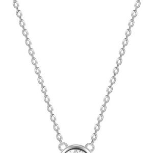 EAMTI 925 Sterling Silver Necklace(Cubic Zirconia Circle)